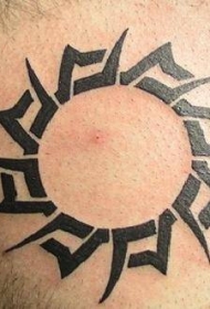 黑色部落太阳图腾纹身图案