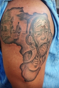 大臂非洲大陆部落黑人纹身图案