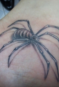 黑灰蜘蛛脚踝纹身图案