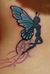 优雅的蝴蝶精灵纹身图案