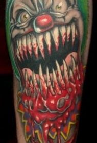 嗜血幽灵般的小丑血腥纹身图案
