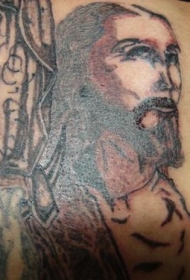 黑色的耶稣纹身图案