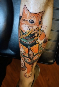 可爱的猫与盒子纹身图案