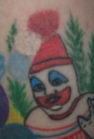 糊涂可爱的胖小丑纹身图案