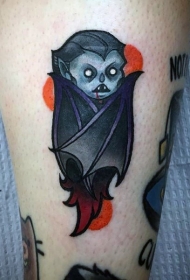 彩色卡通魔鬼蝙蝠纹身图案