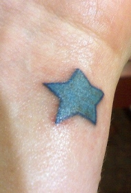 手腕蓝色小星星纹身图案