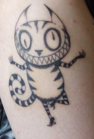 疯狂的咧嘴猫黑色纹身图案