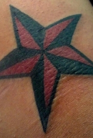 红色和黑色的星星纹身图案