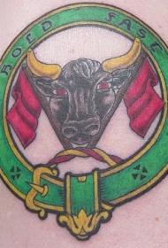 西班牙斗牛的公牛标志纹身图案