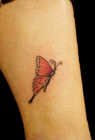红色小蝴蝶纹身图案