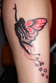 奇妙的黑色和红色精灵纹身图案