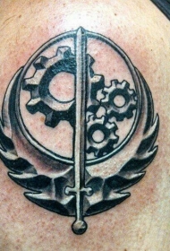 大臂黑色星球大战主题符号纹身图案