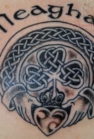 黑灰爱尔兰符号三叶草字符纹身图案