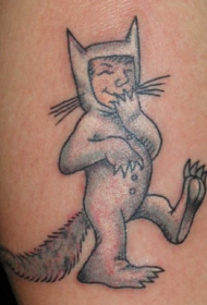 可爱的卡通狐狸纹身图案