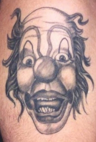 邪恶的黑色小丑纹身图案