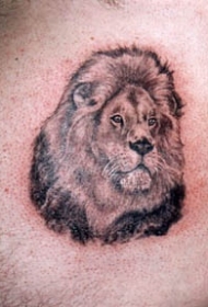 逼真的黑色狮子头像纹身图案