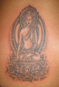 佛像与莲花座纹身图案
