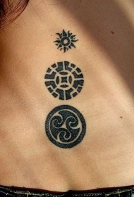 部落黑色太阳符号纹身图案
