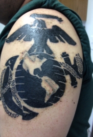 黑色的美国海军陆战队标志纹身图案