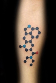 小臂彩色科学公式纹身图案