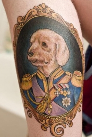 小狗将军肖像经典纹身图案