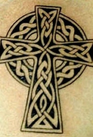 凯尔特十字架黑白纹身图案