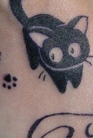 脚背爪印和小黑猫纹身图案