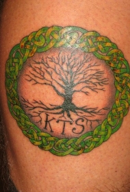 凯尔特结合生命之树纹身图案