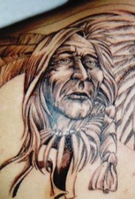 北美土著头像纹身图案