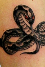 邪恶的黑蛇手臂纹身图案