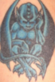 蓝色的小石像鬼纹身图案