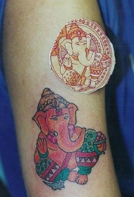 手臂印度教象神甘尼萨纹身图片