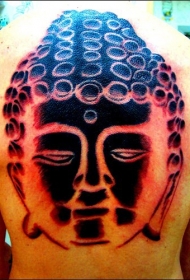 满背如来佛祖头像纹身图案