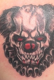 阴森森的骷髅脸小丑纹身图案