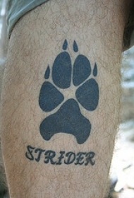 狗爪印英文字母纹身图案