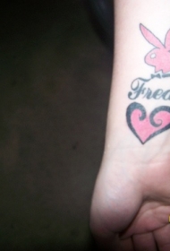 手腕彩色花花公子标志纹身图案