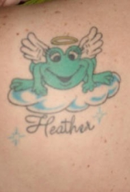 肩部彩色天堂蛙纹身图案