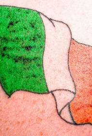 肩部彩色爱尔兰国旗纹身图片