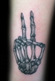 手臂灰色现代风格的人体骨骼纹身图片