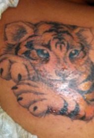 可爱的老虎幼崽纹身图案