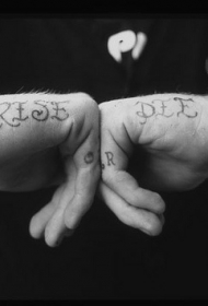 手指死亡风格的英文字母纹身图片
