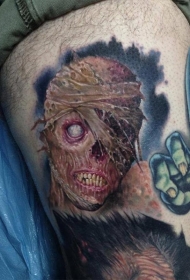 毛骨悚然的恐怖怪物肖像纹身图案