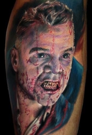恐怖风格毛骨悚然的吸血鬼纹身图案