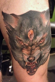 幻想世界邪恶怪物狐狸彩色纹身图案