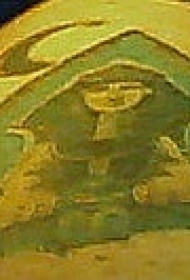 埃及狮身人面像和新月纹身图案