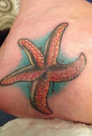 有趣的彩色海星纹身图案