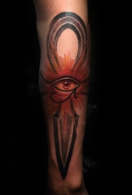彩色神秘剑与荷鲁斯之眼纹身图案