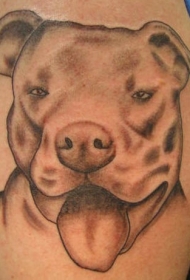 吐着舌头的狗纹身图片