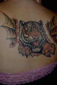 老虎和龙的翅膀纹身图案