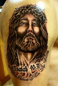 荆棘冠耶稣字母纹身图案